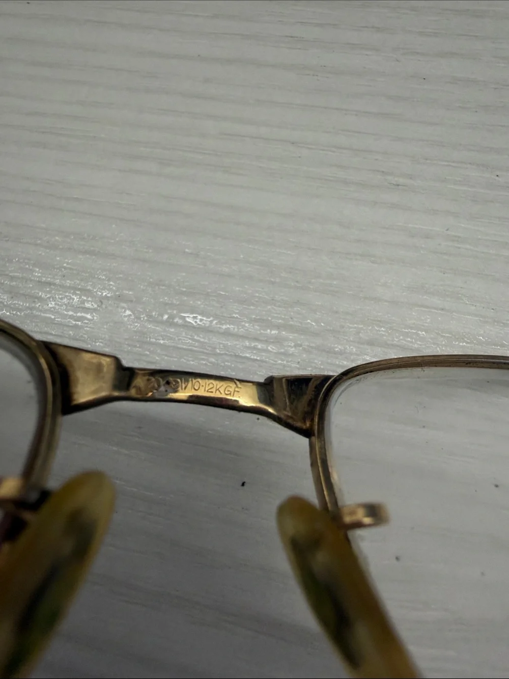 Vintage 12K Gold Filled Frame Eyeglasses with Amber Temple Tips